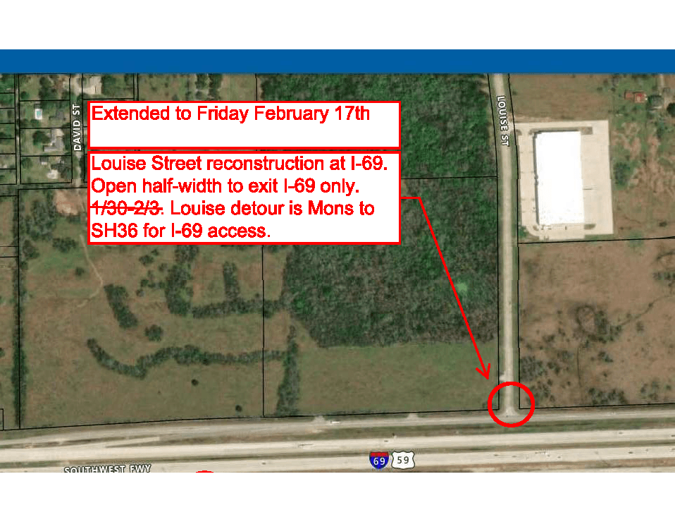 I69 Feeder Lane Closure at Louis Map (PNG)