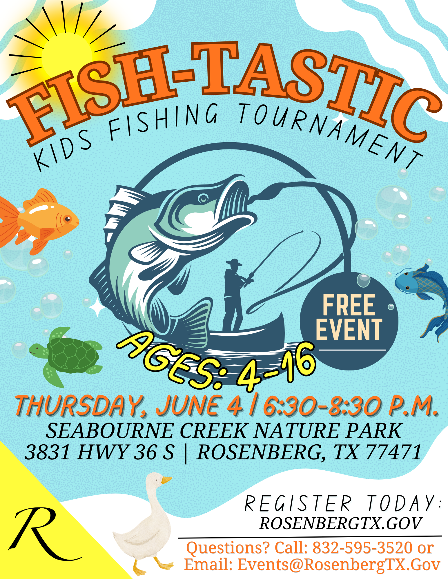 The 2026 Fish-Tastic Fishing Tournament will be held on Thursday, June 4.