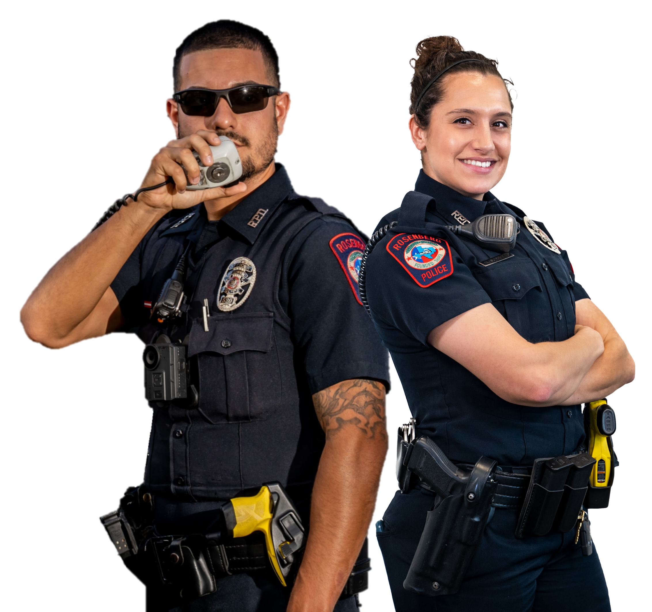 Officer back to back