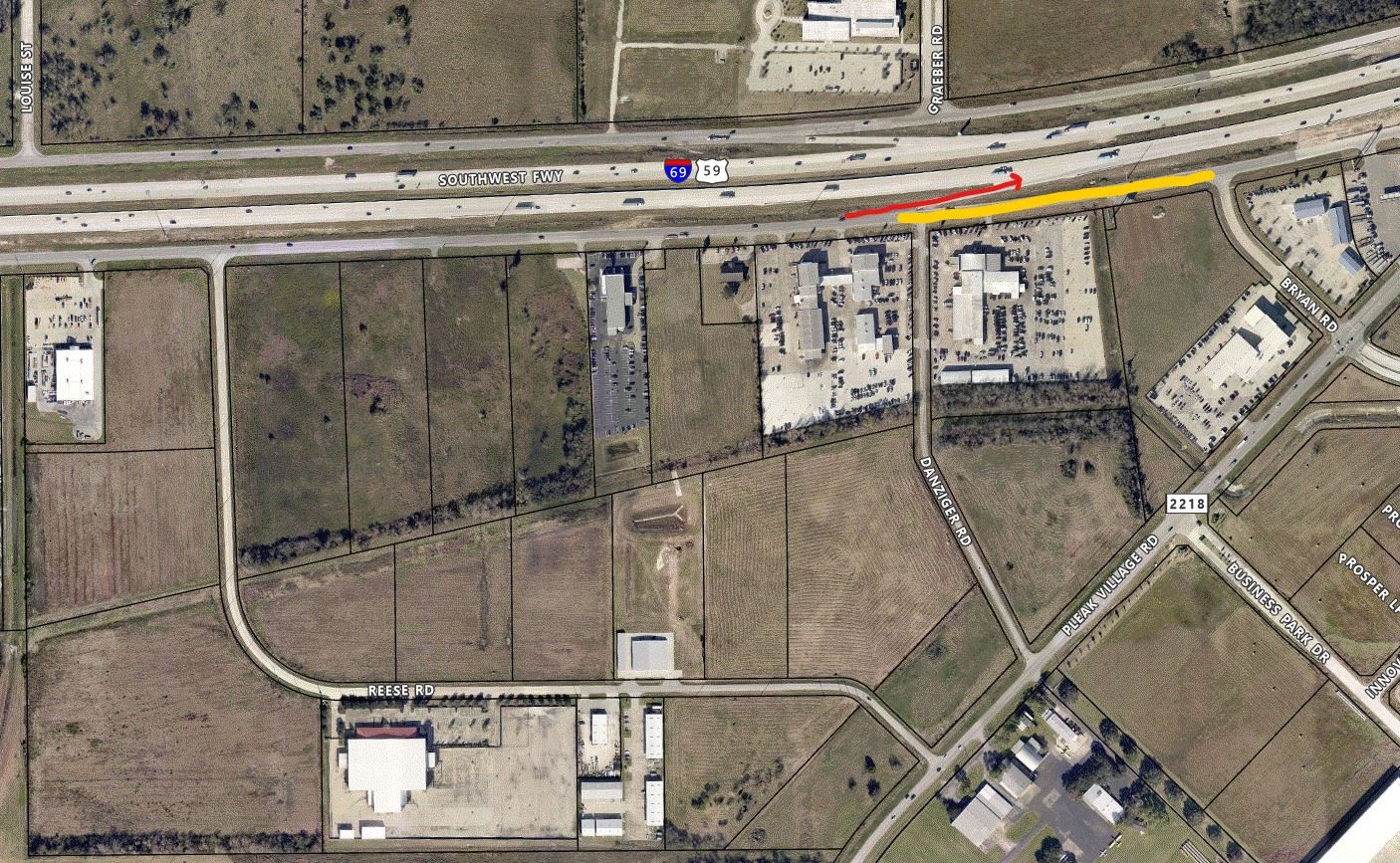 NB Frontage closed Danziger to Bryan 23rd-26th