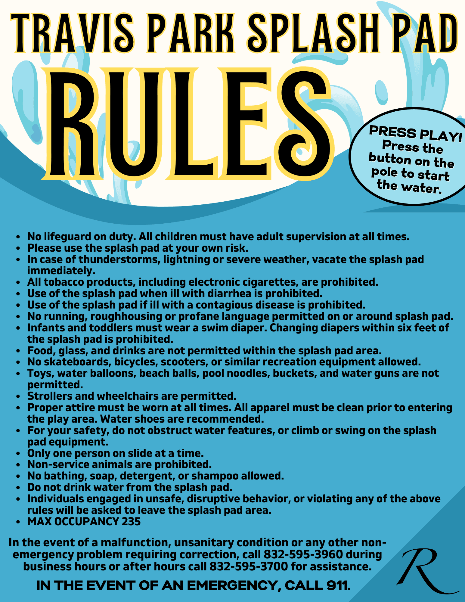 Travis Park Splash Pad Sign DRAFT